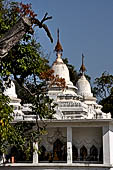 Myanmar - Mandalay, Kuthodaw Pagoda. 729 white pitaka pagodas contain the Tipitaka, the sacred texts of Theravada Buddhism. 